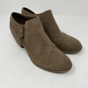 Rock & Candy Ankle Boots Womens 8 Brown Lottie Booties Block Heels Side Zip